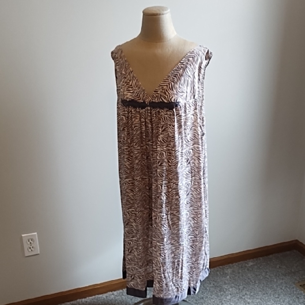 Final Markdown!! NWT-Vanity Fair Zebra Print Nightgown - Brown and Cream